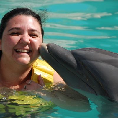 Swimming with the dolphins on our Disney Cruise.